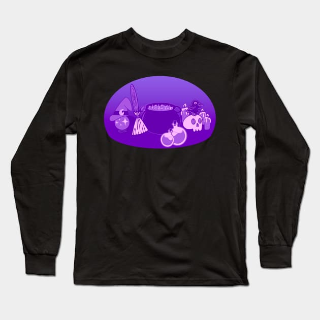 Witch Props (Purple) Long Sleeve T-Shirt by AmyMinori
